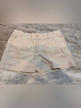 LOFT Riviera Shorts Size 2 Khaki Cotton Flat Front Casual Summer Shorts